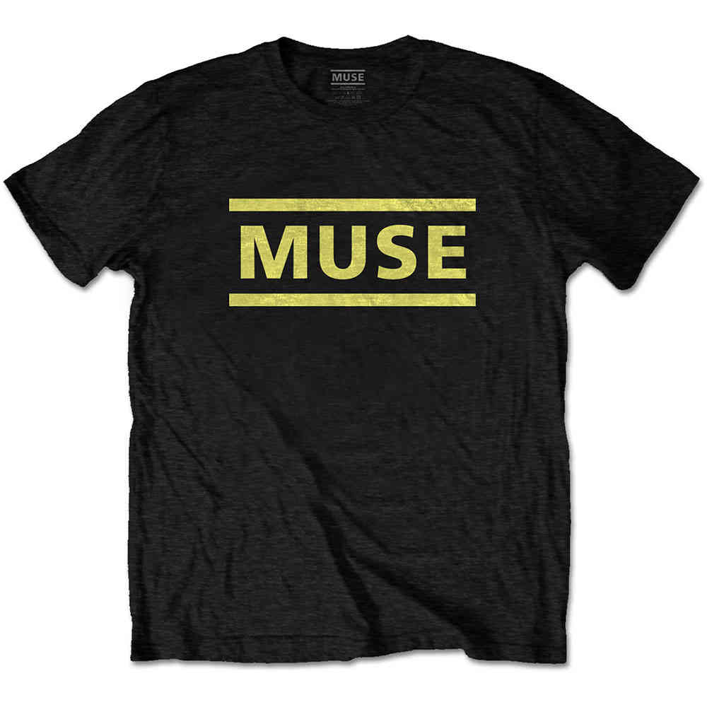 Muse - Yellow Logo Heren Tshirt - Zwart